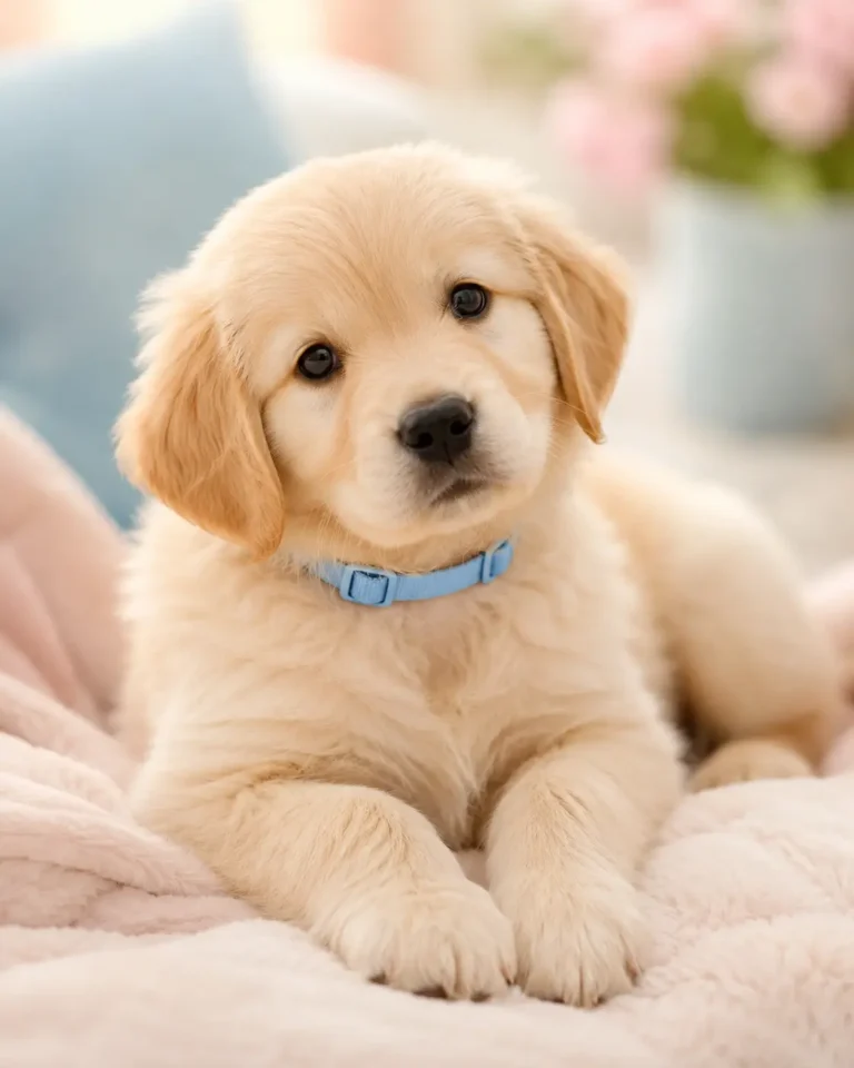 Puppy wearing a correctly fitted lightweight collar