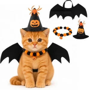 LOKIPA Halloween Pet Costumes Bat Wings for Small Dogs and Cats